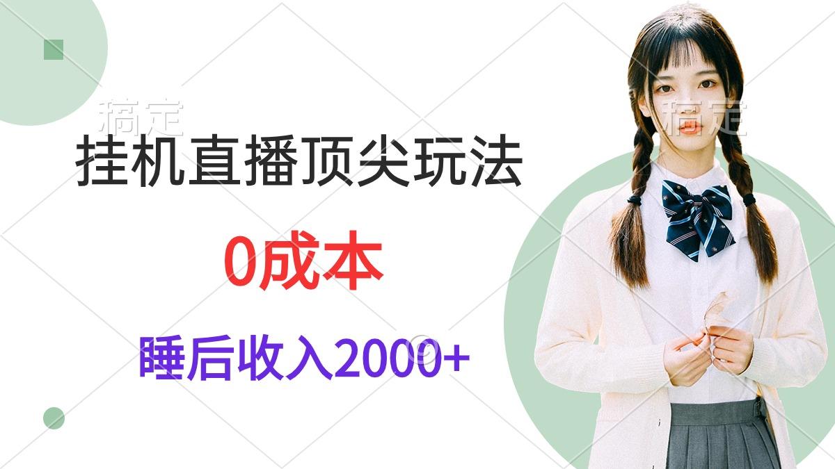 (9715期)挂机直播顶尖玩法，睡后日收入2000+、0成本，视频教学-鼎铸网