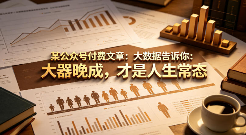 某公众号付费文章：大数据告诉你：大器晚成，才是人生常态-鼎铸网