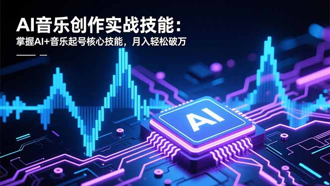 AI音乐创作实战技能：掌握AI+音乐起号核心技能，月入轻松破万-鼎铸网