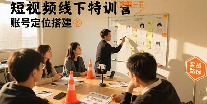 短视频线下特训营：账号定位搭建/口播号拍摄剪辑/直播间流量入口/变现实战-鼎铸网