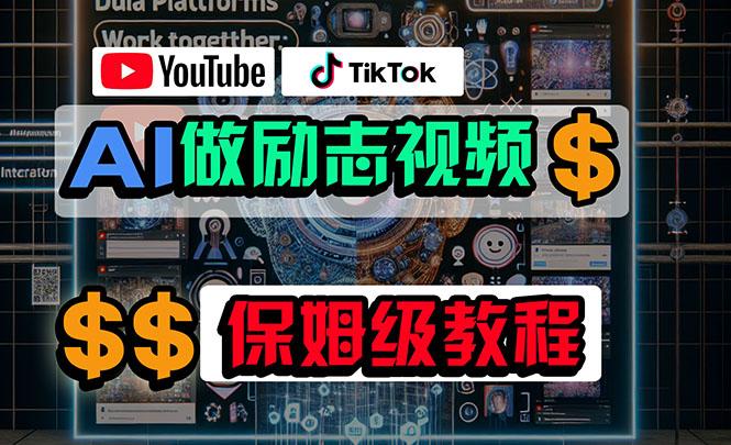利用AI制作励志视频，在YouTube和TikTok赚钱，小白可做(附工具-鼎铸网