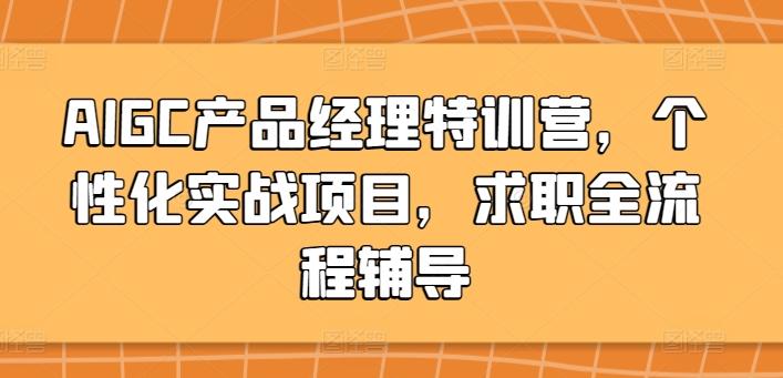 AIGC产品经理特训营，个性化实战项目，求职全流程辅导-鼎铸网