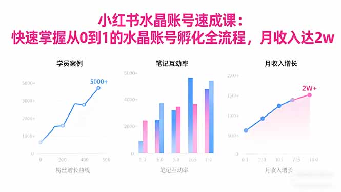 2025小红书水晶账号速成课：快速掌握从0-1水晶账号孵化全流程，月收入达2w-鼎铸网