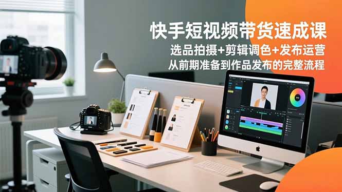 快手短视频带货速成课，选品拍摄+剪辑调色+发布运营，从前期准备到作品发布的完整流程-鼎铸网