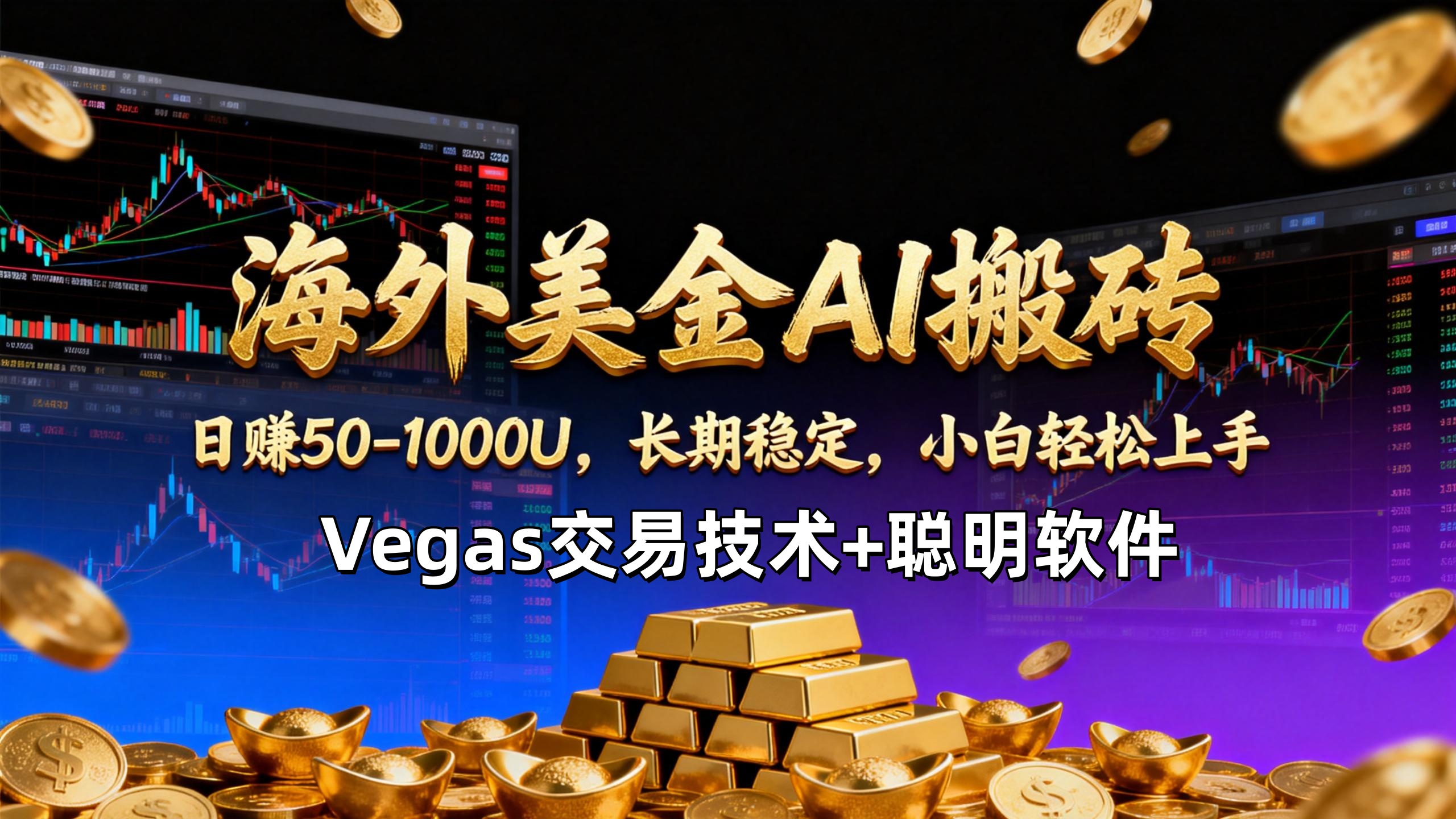 【海外美金AI搬砖】Vegas交易技术+聪明软件，日赚50-1000U，长期稳定，小白轻松上手。-鼎铸网