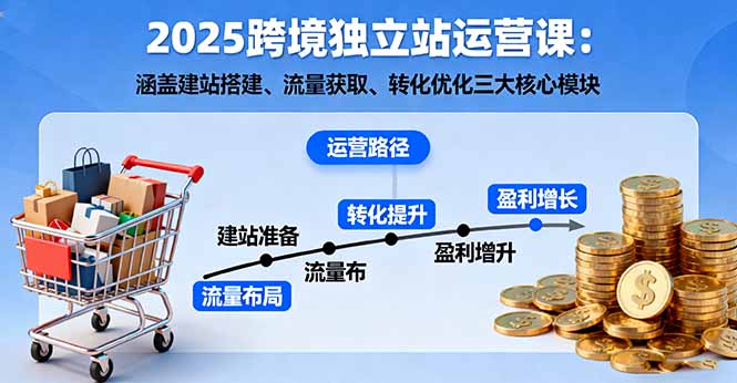 2025跨境独立站运营课：涵盖建站搭建、流量获取、转化优化三大核心模块-鼎铸网