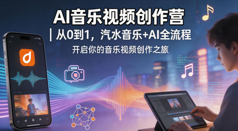 AI音乐视频创作营｜从0到1，汽水音乐+AI全流程，开启你的音乐视频创作之旅-鼎铸网