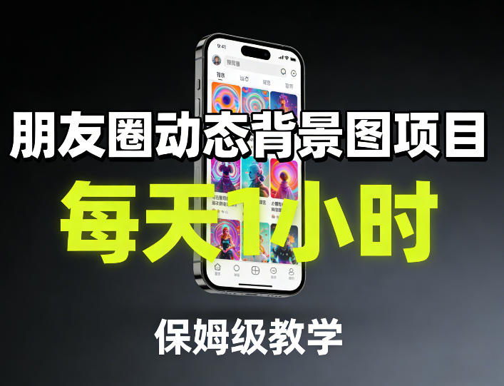 朋友圈动态背景图项目，每天1小时，保姆级教学-鼎铸网