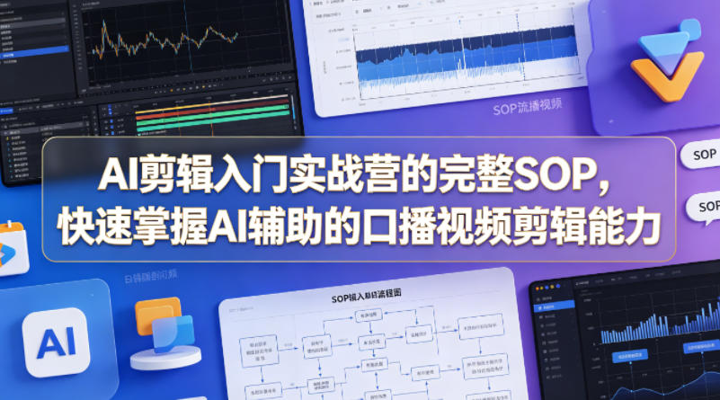 AI剪辑入门实战营的完整SOP，快速掌握AI辅助的口播视频剪辑能力-鼎铸网