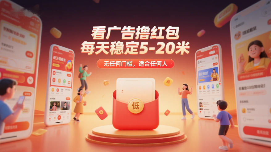 看广告撸红包，每天稳定5-20米，无任何门槛，适合任何人-鼎铸网