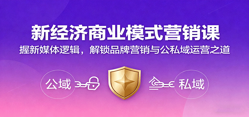 新经济商业模式营销课，握新媒体逻辑，解锁品牌营销与公私域运营之道-鼎铸网