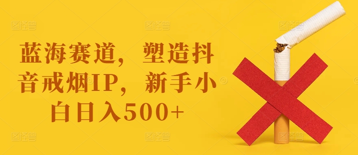 蓝海赛道，塑造抖音戒烟IP，新手小白日入500+【揭秘】-鼎铸网
