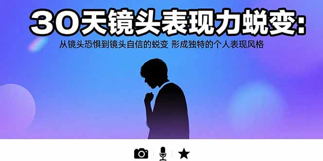 30天镜头表现力蜕变：从镜头恐惧到镜头自信的蜕变 形成独特的个人表现风格-鼎铸网