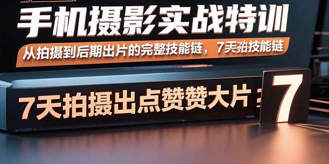 手机摄影实战特训，从拍摄到后期出片的完整技能链，7天拍出点赞大片-鼎铸网