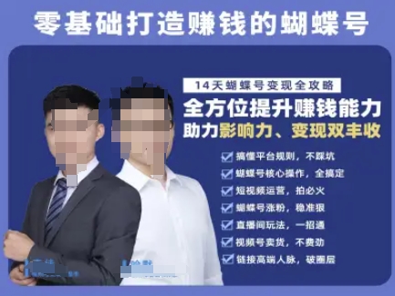 蝴蝶号专栏-视频号运营教程，零基础打造挣钱的蝴蝶号，14天蝴蝶号变现全攻略-鼎铸网