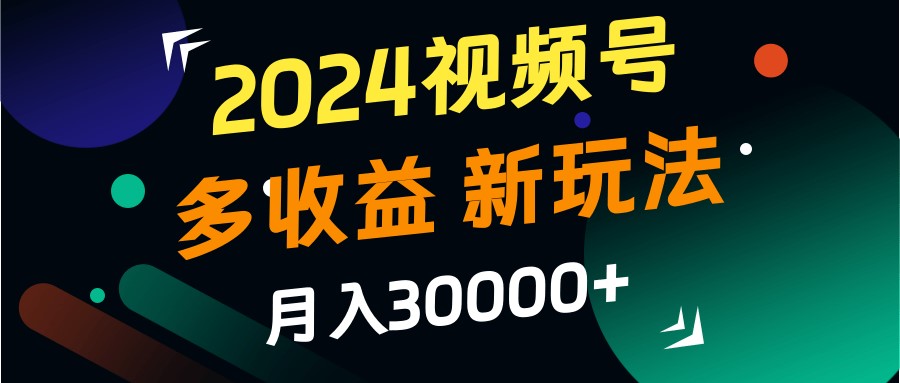 2024视频号多收益的新玩法，月入3w+，新手小白都能简单上手！-鼎铸网