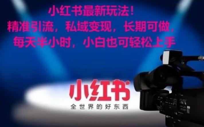 小红书最新玩法！精准引流，私域变现，长期可做，每天半小时，小白也可轻松上手-鼎铸网
