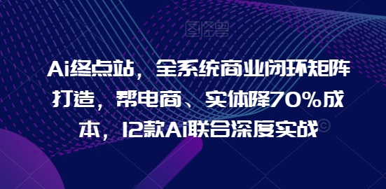 Ai终点站，全系统商业闭环矩阵打造，帮电商、实体降70%成本，12款Ai联合深度实战【0906更新】-鼎铸网