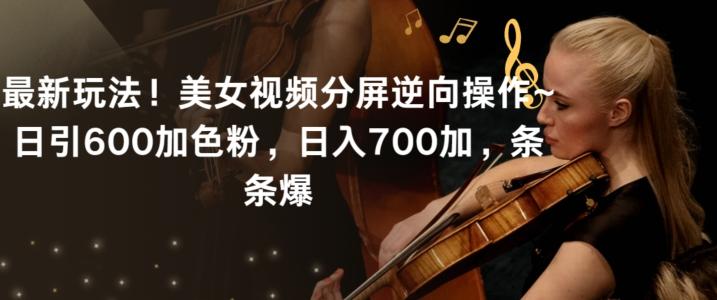 最新玩法！美女视频分屏逆向操作~日引600加色粉，日入700加，条条爆【揭秘】-鼎铸网