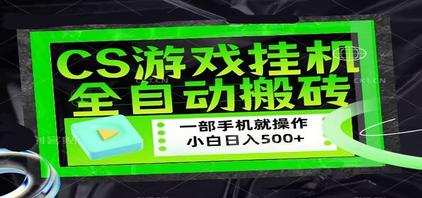 CSGO游戏挂机捡漏搬砖，超稳定的项目，带领1000+小白实现日入500+-鼎铸网