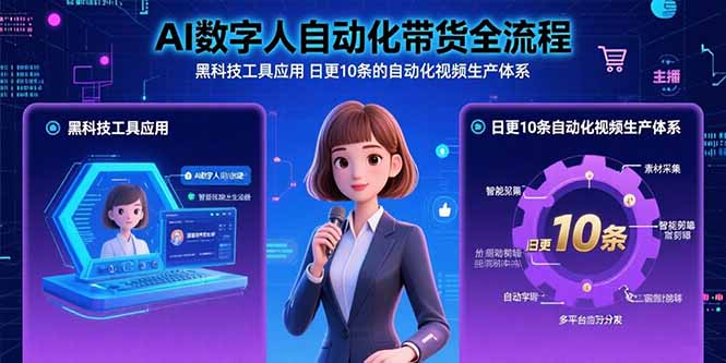 AI数字人自动化带货全流程：黑科技工具应用 日更10条的自动化视频生产体系-鼎铸网