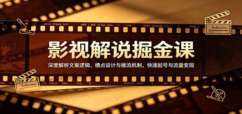 影视解说掘金课：深度解析文案逻辑、槽点设计与推流机制，快速起号与流量变现-鼎铸网
