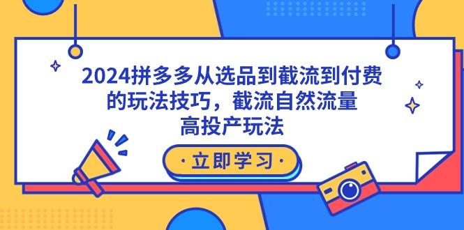 2024拼多多从选品到截流到付费的玩法技巧，截流自然流量玩法，高投产玩法-鼎铸网