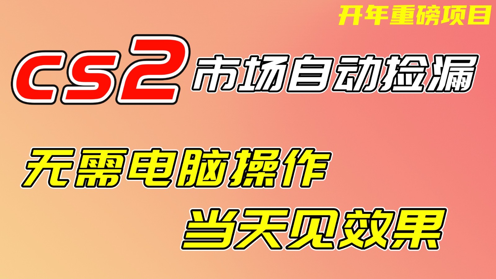 CS2市场挂机项，无需电脑操作，无需进入游戏，当天见效果，支持任何形式验证-鼎铸网