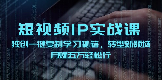 短视频IP实战课，独创一键复制学习秘籍，转战新领域，月赚五万轻松行-鼎铸网
