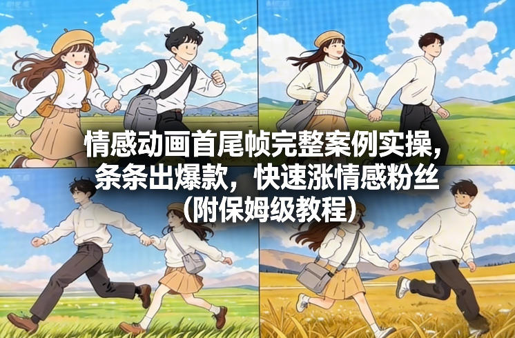 情感动画首尾帧完整案例实操，条条出爆款，快速涨情感粉丝(附保姆级教程)-鼎铸网