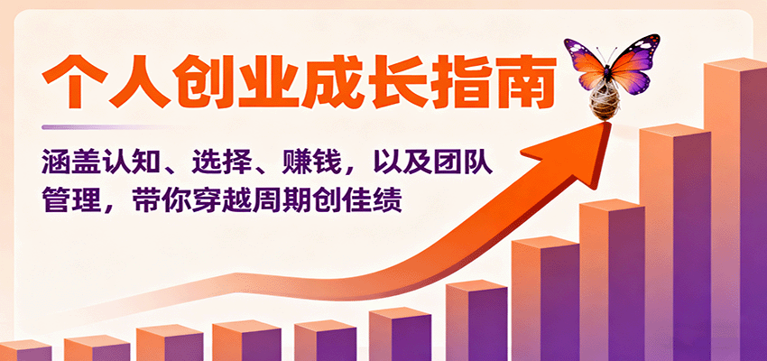 个人创业成长指南：涵盖认知、选择、赚钱，以及团队管理，带你穿越周期创佳绩-鼎铸网