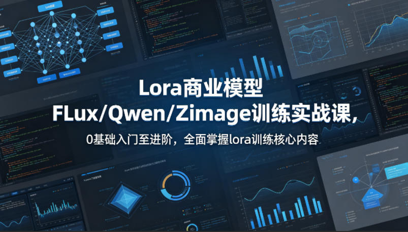 系统性学习Lora商业模型FLux／Qwen／Zimage训练实战课，0基础入门至进阶，全面掌握lora训练核心内容-鼎铸网