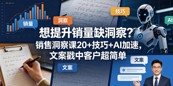 想提升销量缺洞察？销售洞察课20+技巧+AI加速，文案戳中客户超简单【原创双语字幕】-鼎铸网