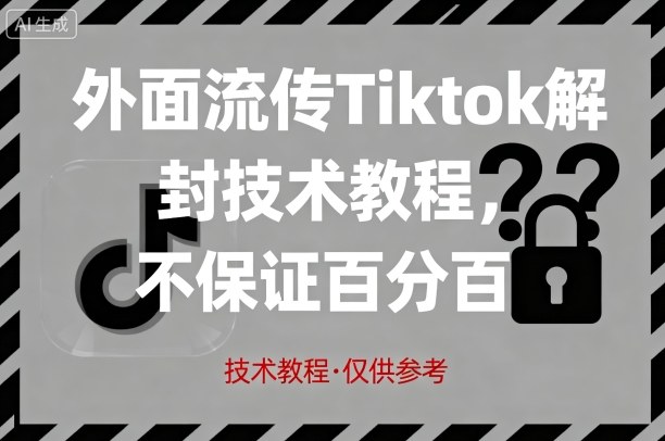 外面流传Tiktok解封技术教程，不保证百分百，具体自测-鼎铸网