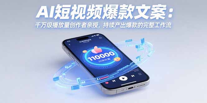 AI短视频爆款文案：千万级播放量创作者亲授，持续产出爆款的完整工作流-鼎铸网