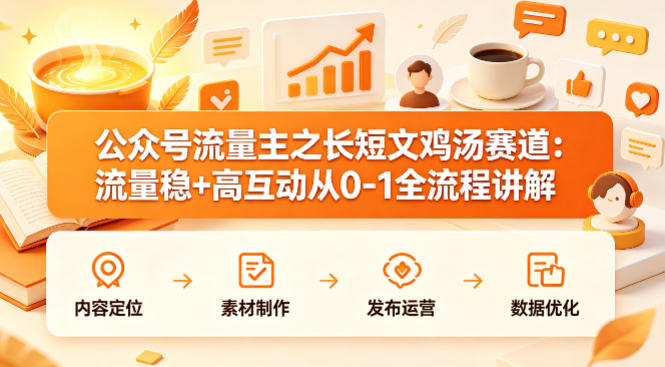 公众号流量主之长短文鸡汤赛道，流量稳+高互动，从0-1全流程讲解-鼎铸网