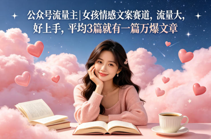 公众号流量主女孩情感文案赛道，流量大，好上手，平均3篇就有一篇万爆文章-鼎铸网