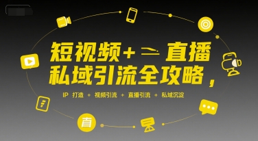 短视频+直播私域引流全攻略，IP打造 +视频引流 +直播引流 +私域沉淀-鼎铸网