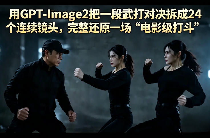 用GPT-Image2把一段武打对决拆成24个连续镜头，完整还原一场“电影级打斗”-鼎铸网