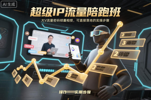 超级IP流量陪跑班，大V流量密码倾囊相授，可直接落地的实操步骤-鼎铸网