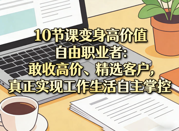 10节课变身高价值自由职业者：敢收高价、精选客户，真正实现工作生活自主掌控-鼎铸网