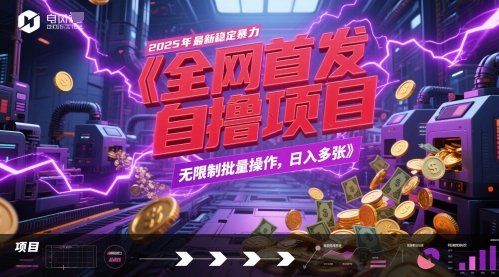 全网首发，2025年最新稳定暴力全自动自撸项目，无限制批量操作，日入多张【揭秘】-鼎铸网