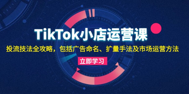 TikTok小店运营课：投流技法全攻略，包括广告命名 扩量手法及市场运营方法-鼎铸网