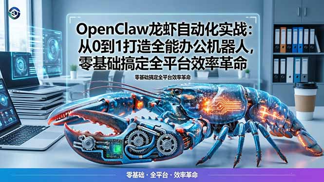 OpenClaw龙虾自动化实战：从0到1打造全能办公机器人，零基础搞定全平台效率革命-鼎铸网
