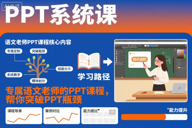 PPT系统课，专属语文老师的PPT课程，帮你突破PPT瓶颈-鼎铸网