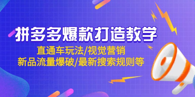 拼多多爆款打造教学：直通车玩法/视觉营销/新品流量爆破/最新搜索规则等-鼎铸网