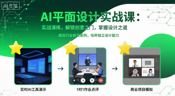 AI平面设计实战课，实战演练，解锁创意之门，掌握设计之道-鼎铸网