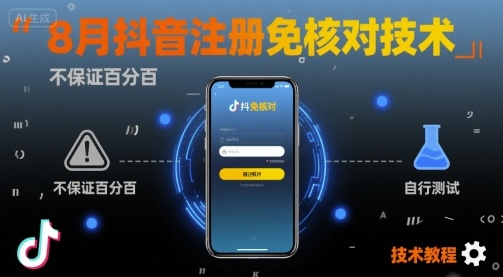 8月抖音注册免核对技术，不保证百分百，自测-鼎铸网