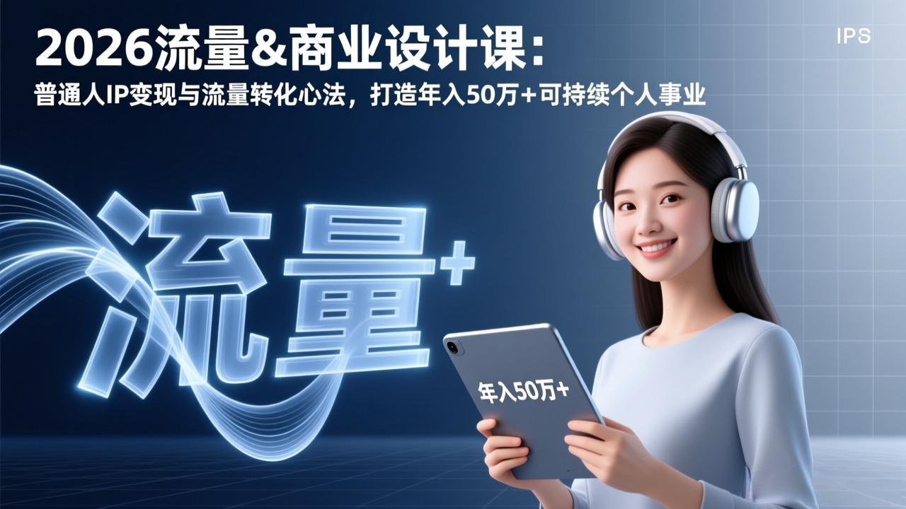 2369cac97b114ace8b3b6a8d93132a78.jpeg 2026流量&商业设计课:普通人IP变现与流量转化心法,打造年入50万+可持续个人事业