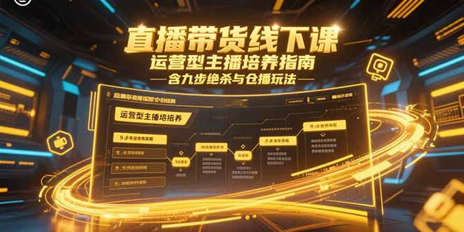 直播带货线下课，运营型主播培养指南，含九步绝杀与仓播玩法-鼎铸网
